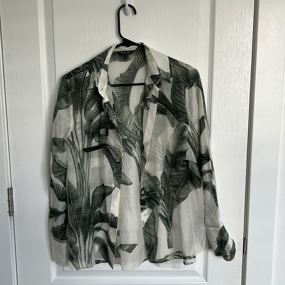 Massimo Dutti Tropical Buttondown Blouse